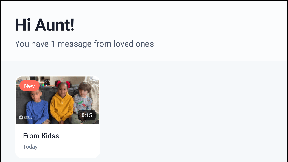 Fire TV showing a video message playing on the patient's room TV